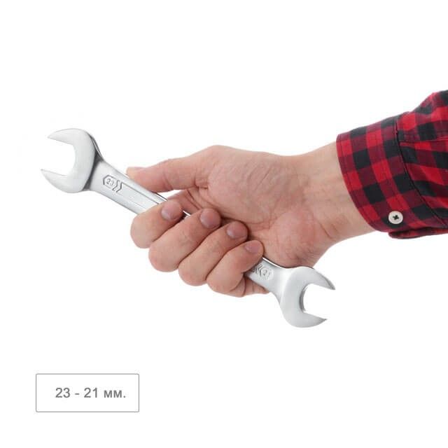 Ключ рожковый 21-23 мм, STORM, Cr-V, покрытие сатин-хром INTERTOOL XT-1121