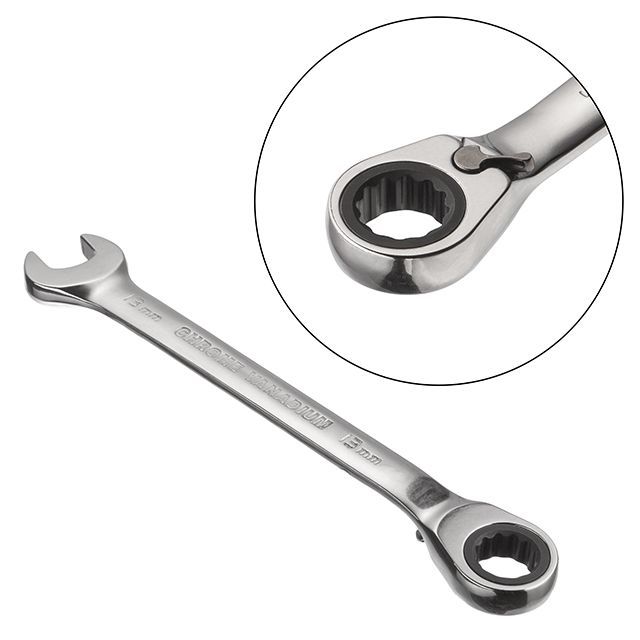 Ключ комбинированный с трещеткой 13 мм, PROF, Cr-V INTERTOOL XT-1313