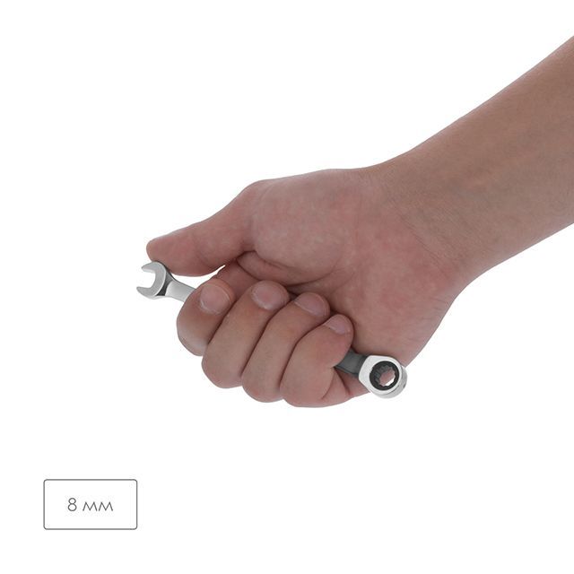 Ключ комбинированный с трещоткой 8 мм, PROF, Cr-V INTERTOOL XT-1348