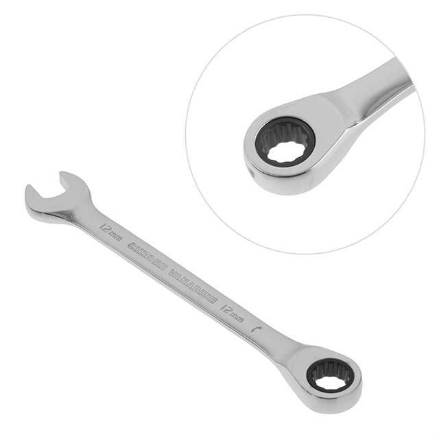 Ключ комбинированный с трещоткой 12 мм, PROF, Cr-V INTERTOOL XT-1352