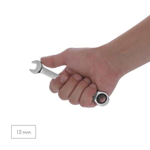 Ключ комбинированный с трещоткой 12 мм, PROF, Cr-V INTERTOOL XT-1352