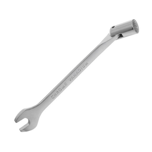 Ключ рожково-накидной шарнирный 14 мм, Cr-V, покрытие сатин-хром INTERTOOL XT-1414