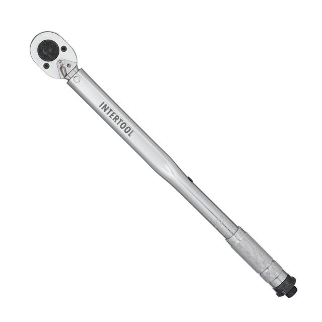 Динамометрический ключ 1/2", 28-210 Нм, переходник 1/2''*3/8", удлинитель 125 мм 1/2" INTERTOOL XT-9007