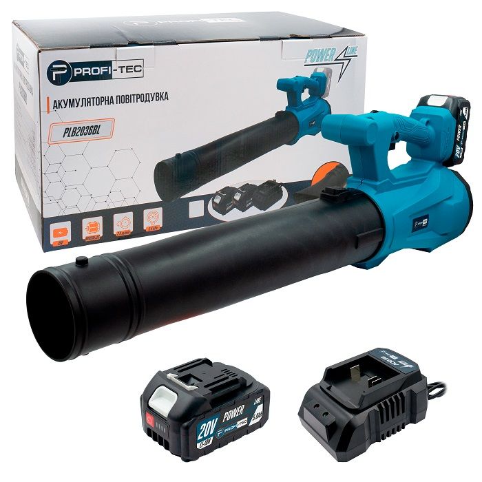 Акумуляторна повітродувка PROFI-TEC PLB2036BL POWERLine (1×PT2040MP (4.0 Аг), зарядний пристрій)