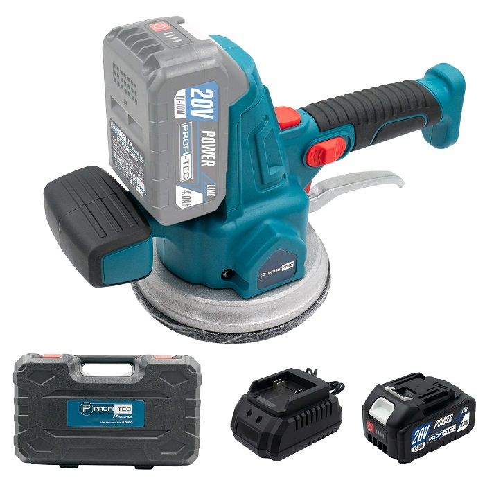 Акумуляторна вібраційна присоска PROFI-TEC VMC-Universal 200 POWERLine (2×PT2040MP (4.0 Аг), зарядний пристрій)