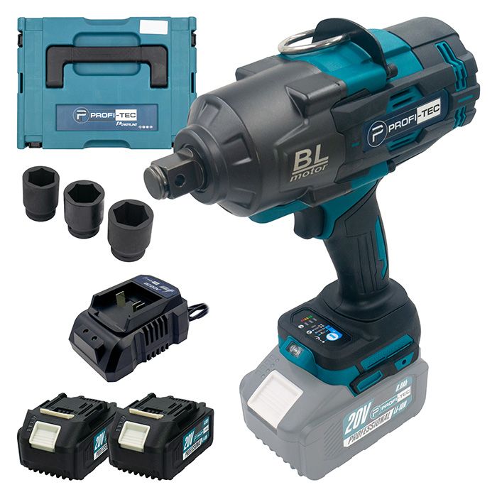 Акумуляторний гайковерт PROFI-TEC PTW2100BL POWERLine (2×PT2040EP (4.0 Аг), зарядний пристрій)