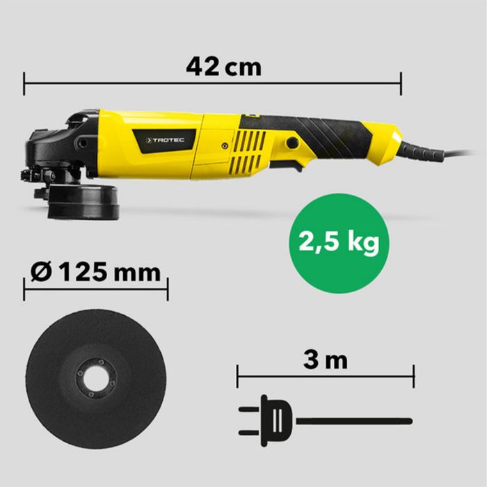 Кутова шліфмашина Trotec PAGS 10-125 + кейс (4440000005)