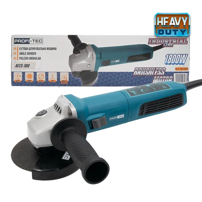 Кутова шліфувальна машина PROFI-TEC AG125-1800 IndustrialLine