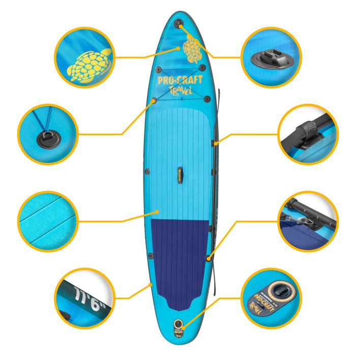 Надувна дошка для сапбордингу Procraft travel SUP350