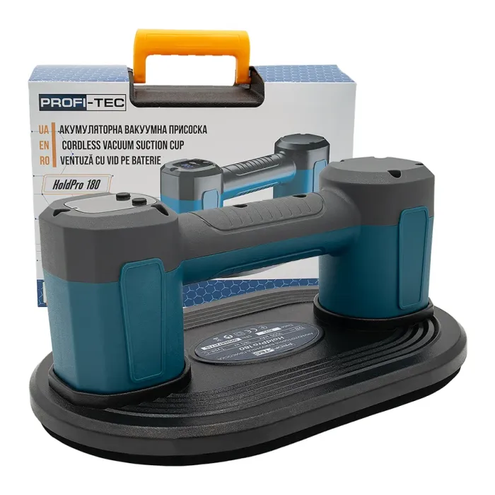 Акумуляторна вакуумна присоска PROFI-TEC HoldPro 180 (12 В / 1.5 Аг, зарядний пристрій)