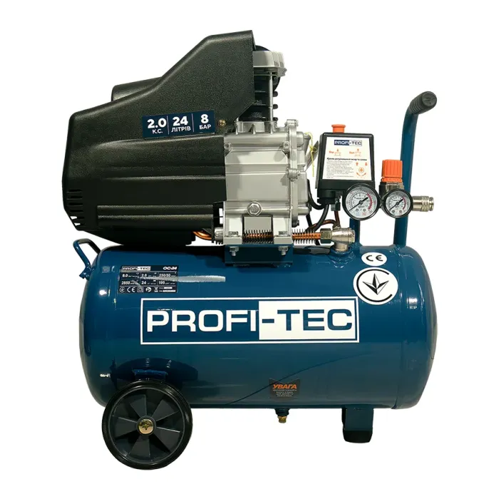 Компресор масляний PROFI-TEC OC-24 (24 л, 1.5 кВт, 195 л/хв)