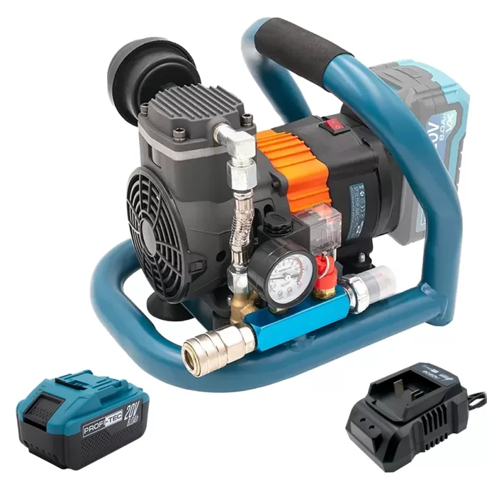 Акумуляторний компресор PROFI-TEC PAC0715 UltraCore (1×PT2080EP (8.0 Аr), зарядний пристрій BC20V)