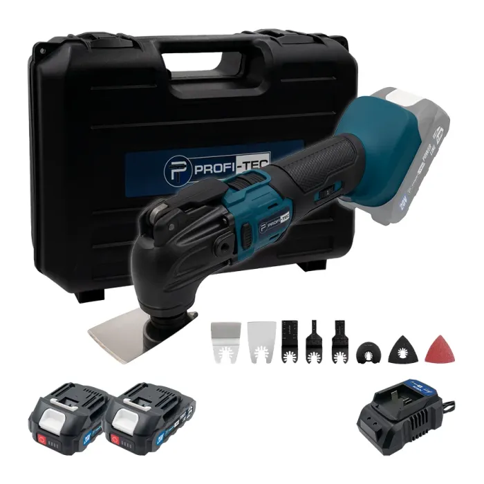 Акумуляторний мультитул (реноватор) PROFI-TEC PCM420BL POWERLine (2×PT2020MP (2.0 Аг), зарядний пристрій)