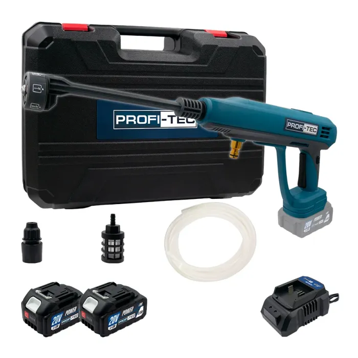 Акумуляторна мийка високого тиску PROFI-TEC PHPW3020 POWERLine (2×PT2040MP (4.0Аг), зарядний пристрій)