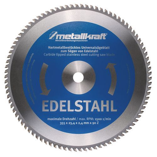 Пильний диск по нержавіючій сталі Metallkraft Ø 355 × 2,4 × 25,4 мм