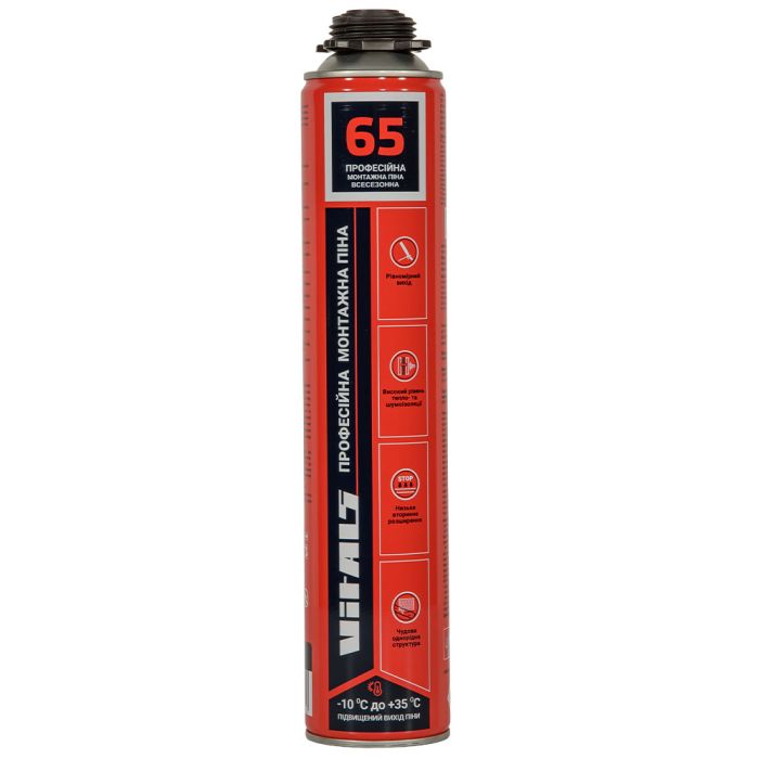 Піна монтажна під пістолет 65 л 870 мл Vitals Fix