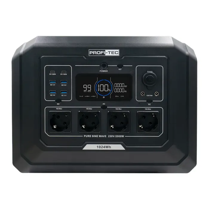 Портативна зарядна станція PROFI-TEC PPS2000 LiFePO₄ (2000 Вт, батарея 1024 Вт⋅год)