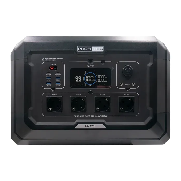 Портативна зарядна станція PROFI-TEC PPS2500 LiFePO₄ (2500 Вт, батарея 2048 Вт⋅год)