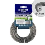 Ліска для садових тримерів "Подвійна з кордом" 3.0 мм × 15 м (КР2-30-15-КВ)