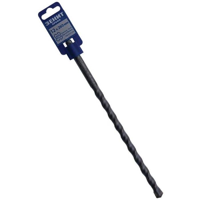 Бур SDS-Plus 12×260 мм, спіраль 4S Зенит Профи