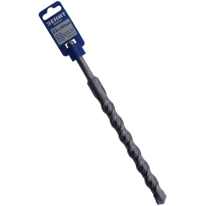Бур SDS-Plus 22×260 мм, спіраль 4S Зенит Профи