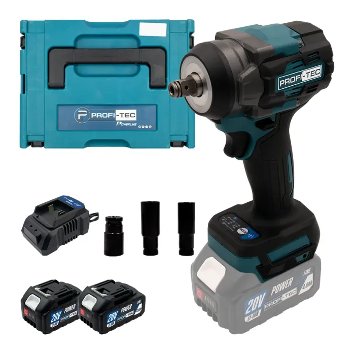 Акумуляторний гайковерт PROFI-TEC PTW502 POWERLine (2×PT2040MP (4.0 Аг), зарядний пристрій)