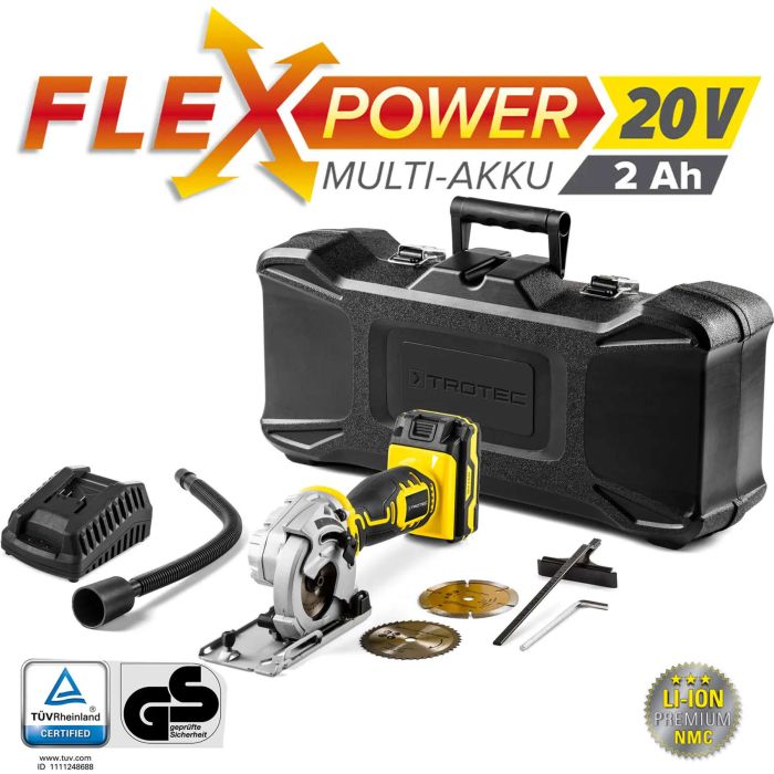 Пила циркулярна акумуляторна міні Trotec PCSS 05-20V + кейс (4430000105)