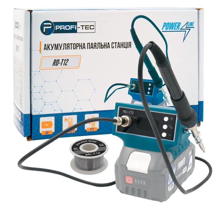 Акумуляторний гібридний паяльник PROFI-TEC RD-T12 POWERLine (без акумулятора та зарядного пристрою)