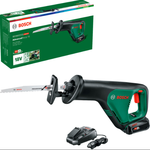 Акумуляторна шабельна пила Bosch AdvancedRecip 18, 1 акб PBA 18V 2.5Ah, з/п AL 1830 CV