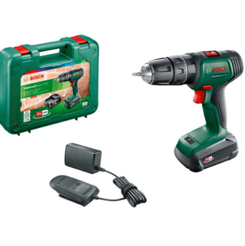Акумуляторний дриль-шурупокрут Bosch Universal Drill, з 1 акб 18V 1.5Ah та з/п AL 1810 CV, у кейсі 06039D4001
