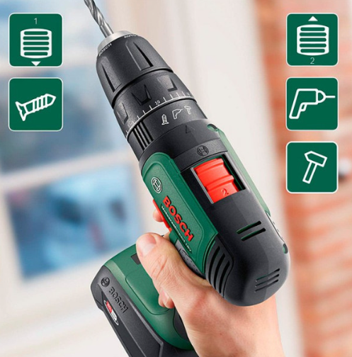 Акумуляторний дриль-шурупокрут Bosch Universal Drill, з 1 акб 18V 1.5Ah та з/п AL 1810 CV, у кейсі 06039D4001