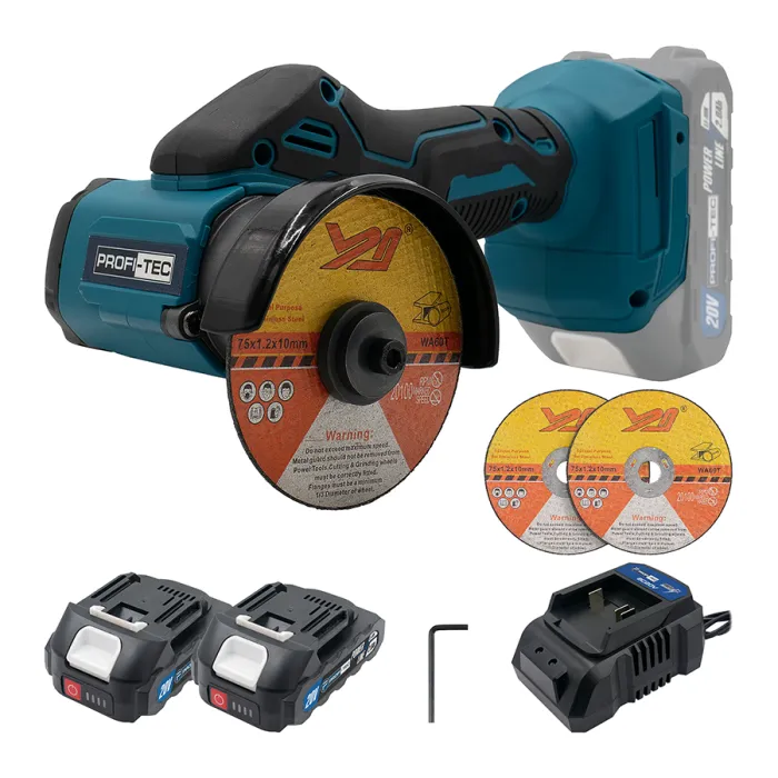 Акумуляторний універсальний різак PROFI-TEC PWS7620 POWERLine (2×PT2020MP (2.0 Аг), зарядний пристрій)