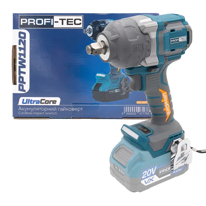 Аккумуляторный гайковерт PROFI-TEC PPTW11020 UltraCore (без аккумулятора и зарядного устройства)