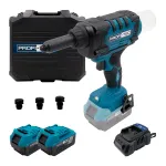 Акумуляторний заклепувальний пістолет PROFI-TEC PRG1020 POWERLine (2×PT2040EP (4.0 Аг), зарядний пристрій)