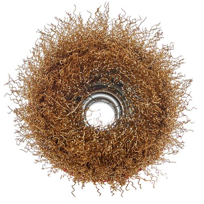 Щітка-чашка Vitals гофрована латунована 75 мм М14, 0,3 мм