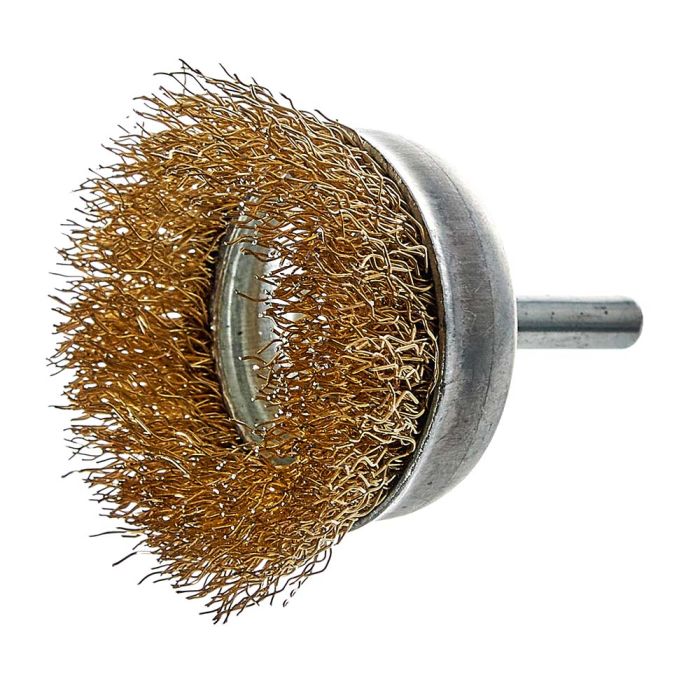 Щітка-чашка з хвостовиком Vitals гофрована латунована 50 мм, 0,3 мм