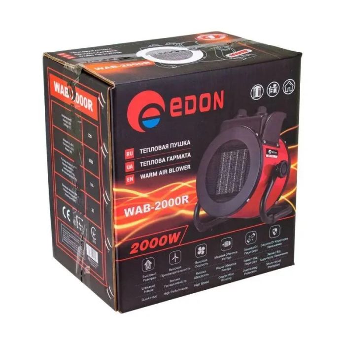 Теплова гармата електрична EDON WAB-2000R (2 кВт, керамічний нагрівач, до 30 м²)