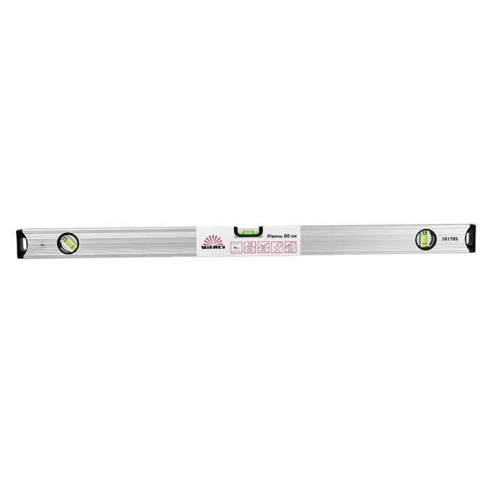 Рівень 80 см 3 капсули алюмінієва рамка Vitals