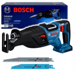Акумуляторна шабельна пила Bosch GSA 185-LI Professional без акб і з/п, з 2 полотнами, в картоні