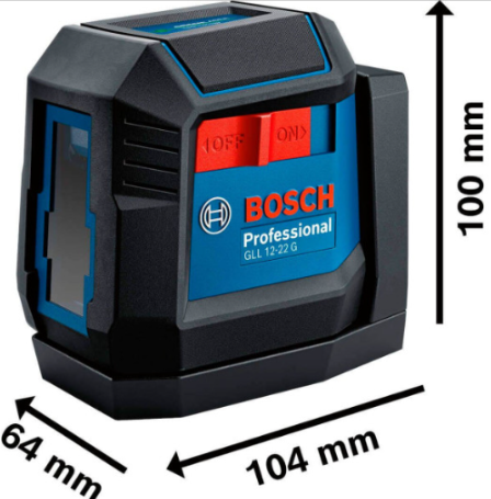 Лазерний нівелір Bosch GLL 12-22G Professional з акб USB-C BA 3,7 В, 1,0 А, з чохлом