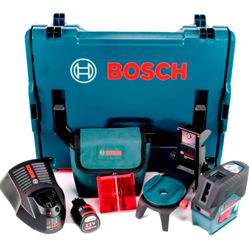 Лазерний нівелір Bosch GCL 2-50 С Professional, акб GBA 12 V 2 Ah і з/п, з тримачами BM 3 і RM2, мішенню, чохлом, в кейсі