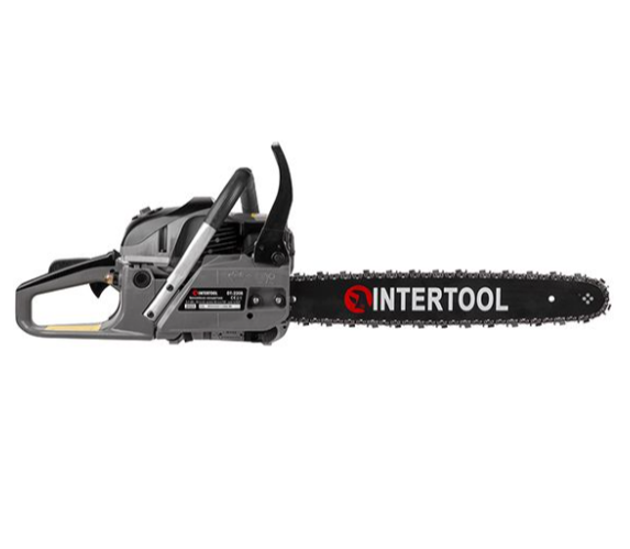 Бензопила ланцюгова 2,4 кВт, 52 см³, шина 45 см/18", крок 0,325", хв/макс. 3200/11000 об/хв INTERTOOL DT-2208
