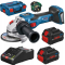 Акумуляторна кутова шліфмашина Bosch GWS 18V-15 SC Professional з 2 акб ProCORE 18V 8 Ah, з/п GAL 18V-160 C в L-BOXX 136