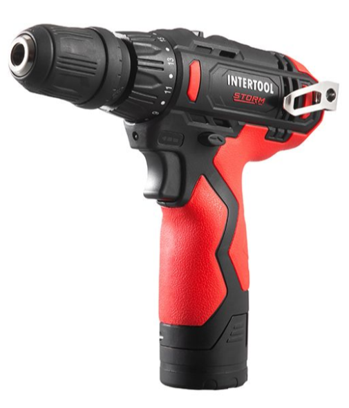 Дрель-шуруповерт аккумуляторная, 12 В, 30 Nm, 0-350/0-1300 об/мин, патрон 0,8-10 мм, 2,0 Ач, съемный патрон INTERTOOL WT-0318