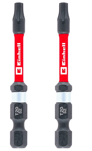 Біта подвійний торсіон ударна 60 мм, S2, T20, 2 шт, Einhell