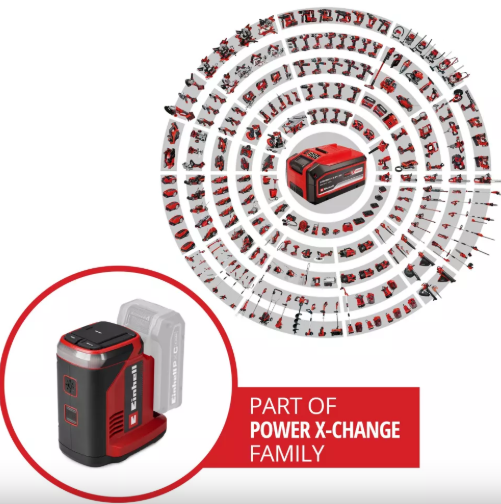 Інвертор акумуляторний Einhell TE-ES 18/150/1 Li-C-Solo X-Change (без акум.), 18 В, 150 Вт, дисплей, 1 розетка 220 В, LED-фонар,