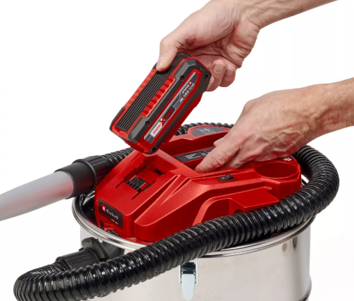 Пилосос для золи акумуляторний  Einhell TE-AV 18/15 Li C (2351700) X-Change (без акум.), 18В, бак 15л, 100 мбар, шланг 1.2м, ролики