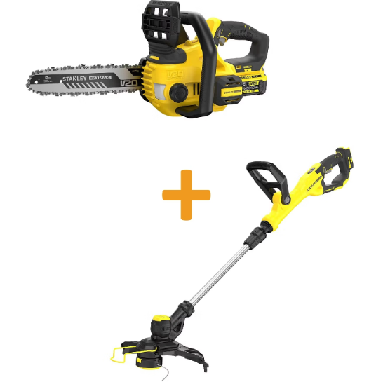 Акумуляторний набір STANLEY FATMAX V20: Ланцюгова пила SFMCCS630 та Потужний тример SFMCST933