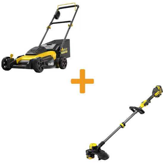 Акумуляторний набір STANLEY FATMAX V20: Безщіткова газонокосарка SFMCMW2651 та Професійний тример SFMCSTB933 + 2 АКБ 4 А+ЗП