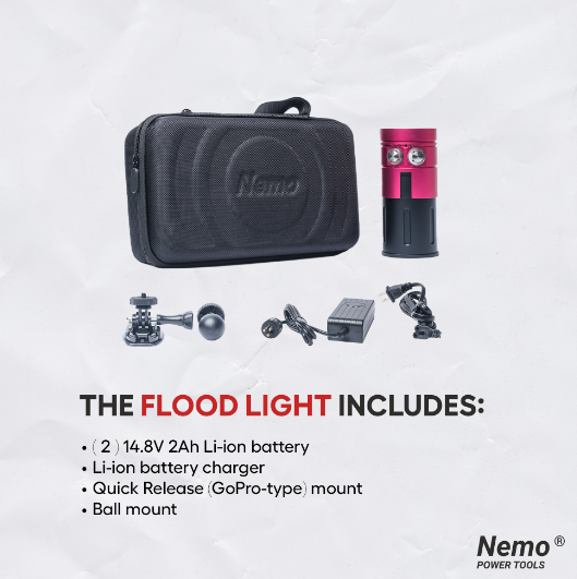Акумуляторний підводний ліхтар для дайвінгу Nemo Flood Light V3 — 15000 Lumens